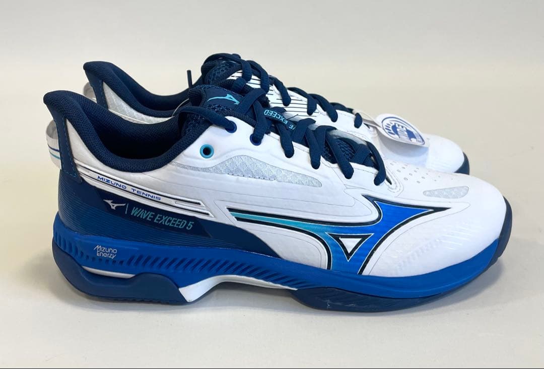 ミズノ【24.0cm】61GA231529 テニスシューズ ワイドモデル 白×青