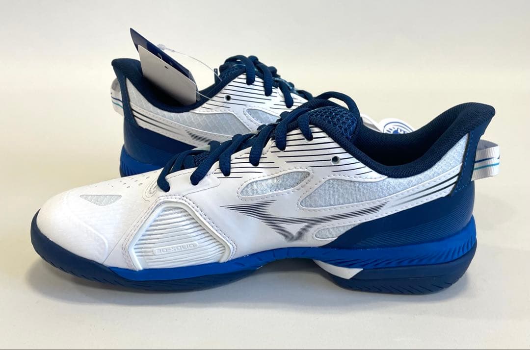 ミズノ【24.0cm】61GA231529 テニスシューズ ワイドモデル 白×青