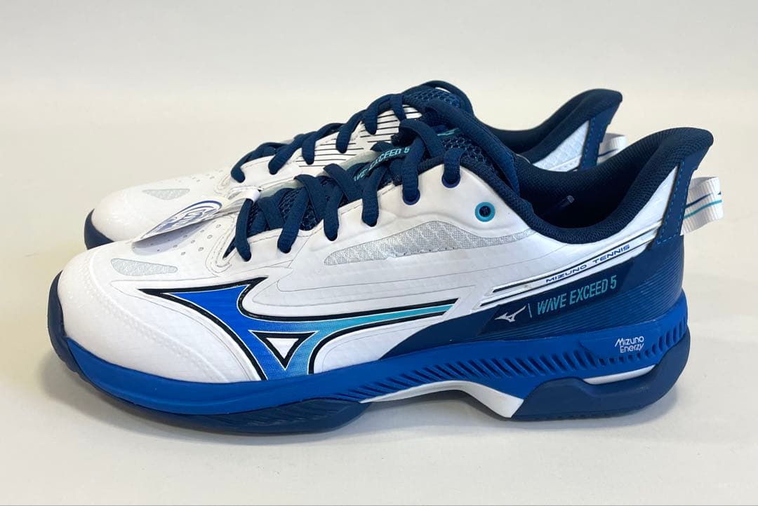 ミズノ【24.0cm】61GA231529 テニスシューズ ワイドモデル 白×青