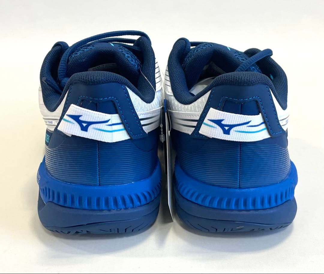 ミズノ【24.0cm】61GA231529 テニスシューズ ワイドモデル 白×青