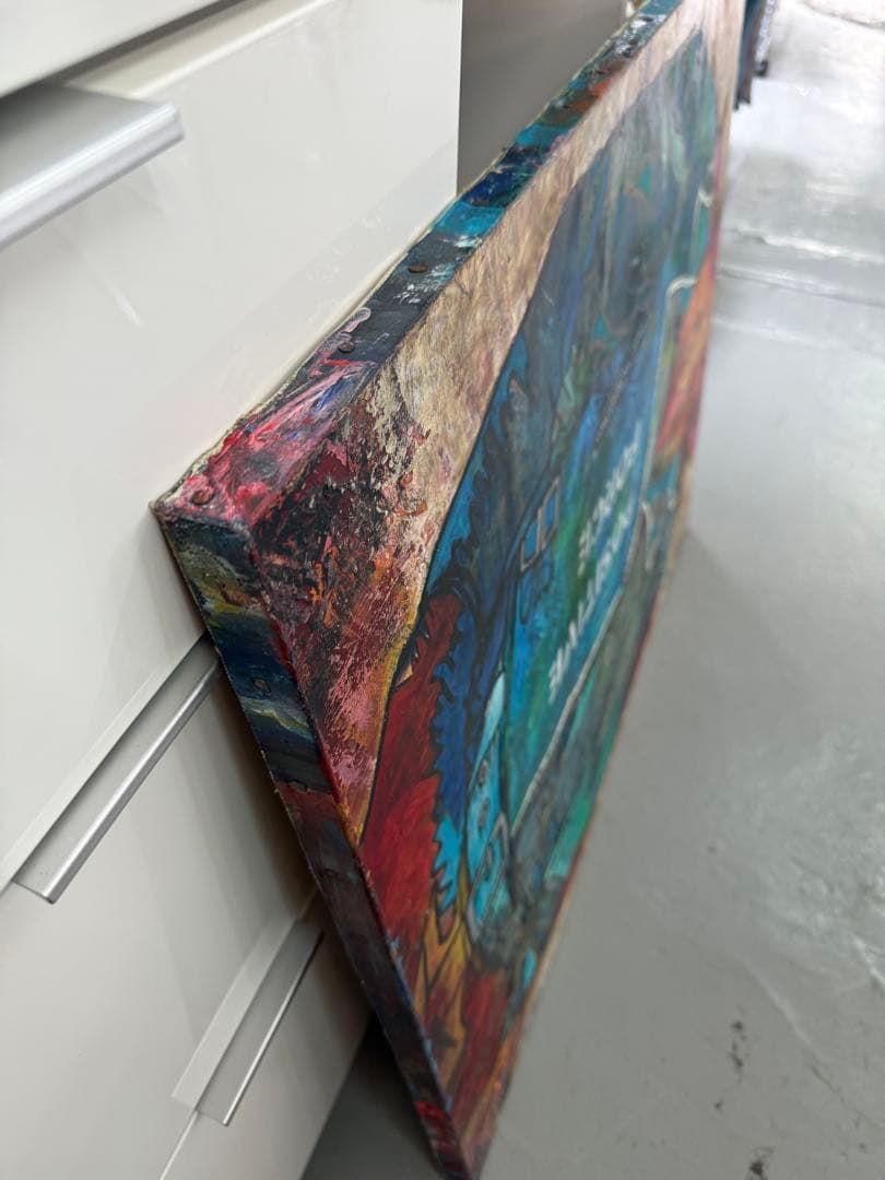 抽象画 POSITIVE FORCE ライダースジャケット