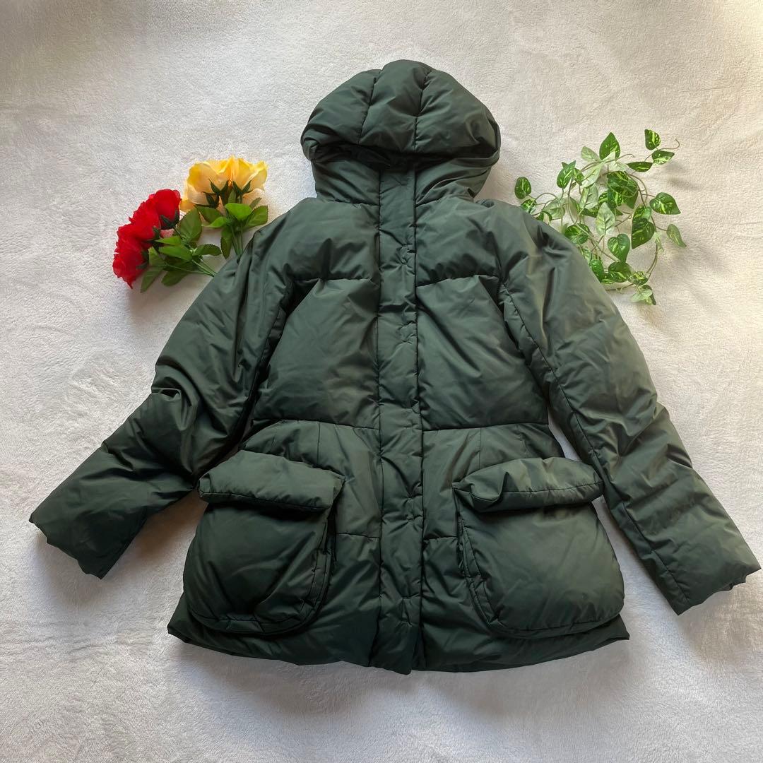 UNIQLO ＋J ダウンジャケット L カーキ Aライン フラップポケット