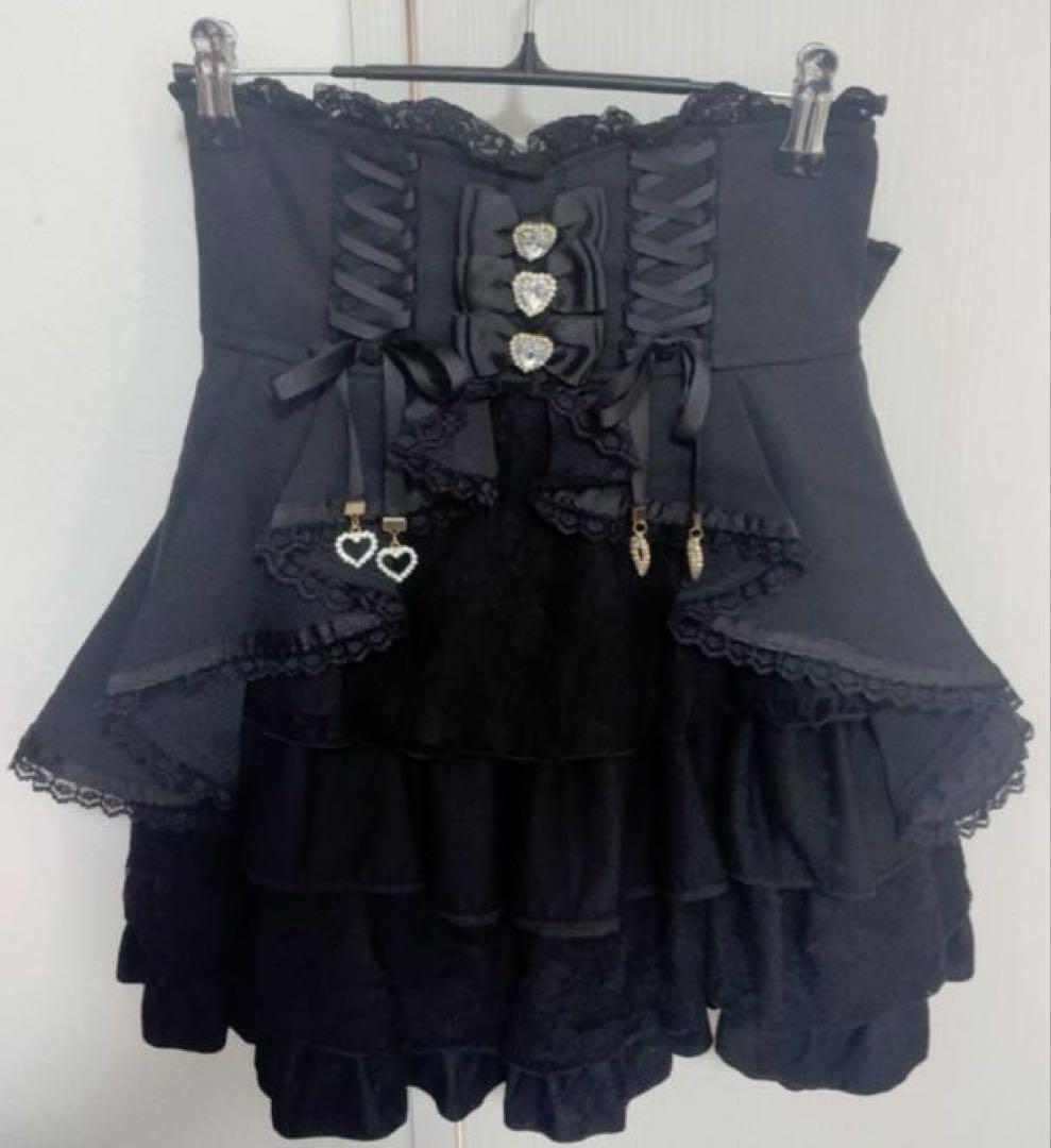 LIZLISA フロントカシュクールスカート ブラック フロントカシュクールスカート ｜ LIZ LISA（リズリサ）公式通販