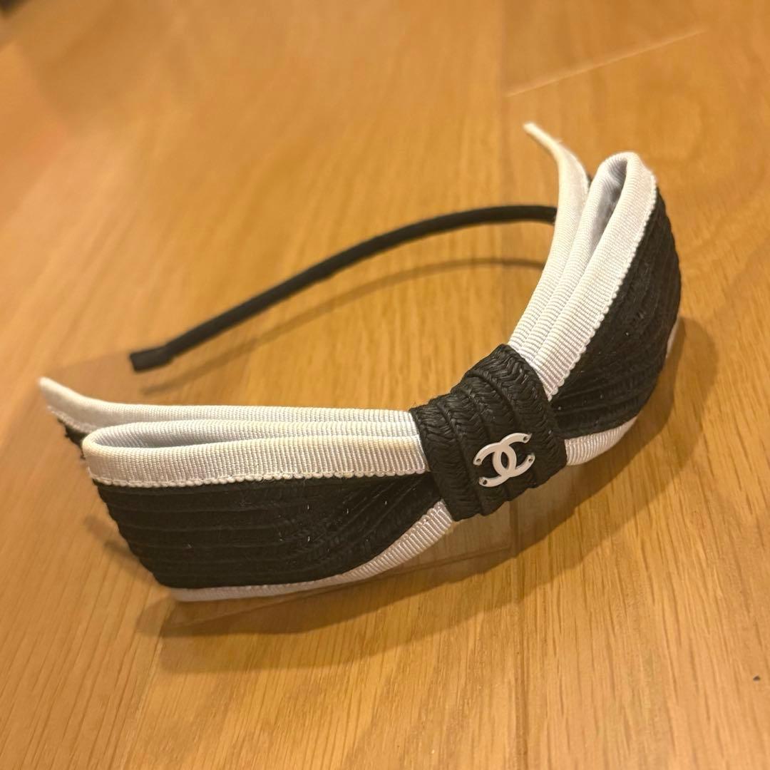 CHANEL カチューシャ リボン CHANEL シャネル カチューシャ リボン サテン ブラック | 小物,ヘア