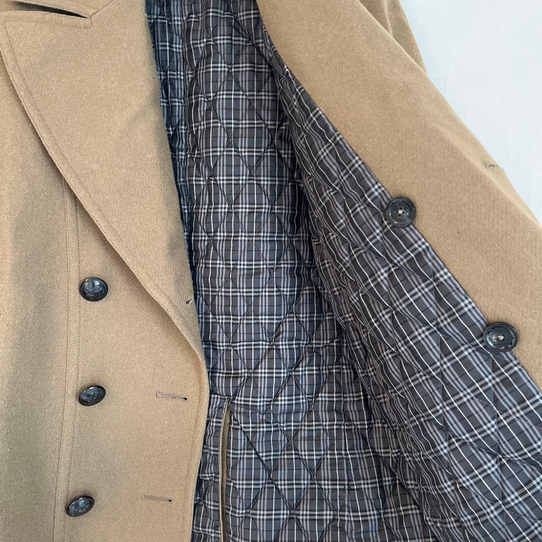 バーバリーブラックラベル ベージュ ダブルブレスト チェスターコート