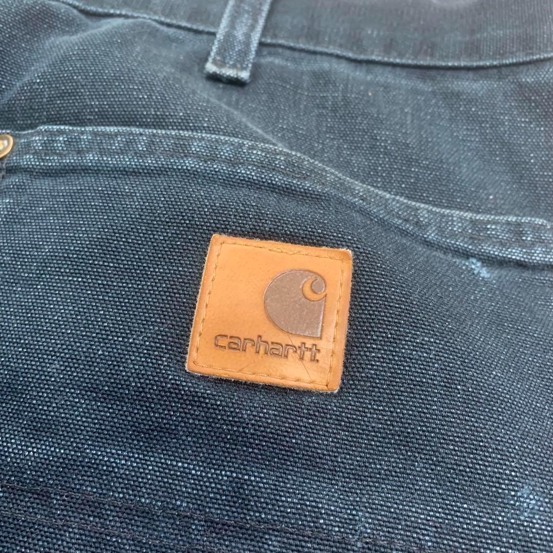 革パッチ】カーハート ダブルニー ダックペインターパンツ ブラック 36