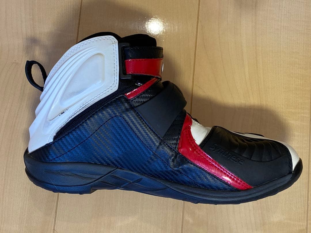 エルフELF シンテーゼ14 ホワイト/レッド 26.5cm バイク シューズ