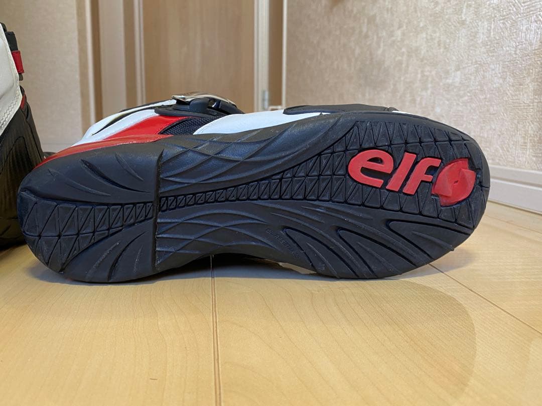 エルフELF シンテーゼ14 ホワイト/レッド 26.5cm バイク シューズ