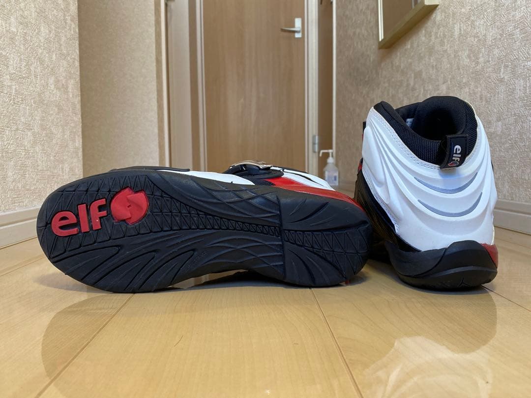 エルフELF シンテーゼ14 ホワイト/レッド 26.5cm バイク シューズ