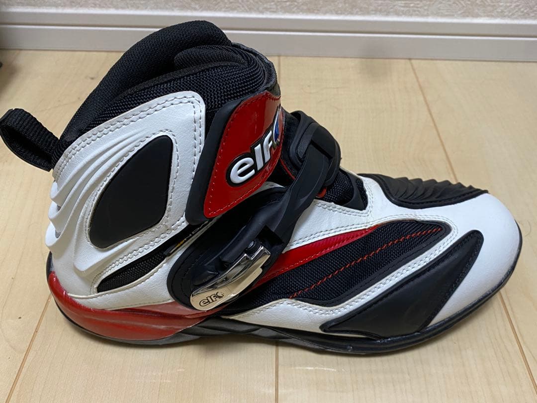 エルフELF シンテーゼ14 ホワイト/レッド 26.5cm バイク シューズ