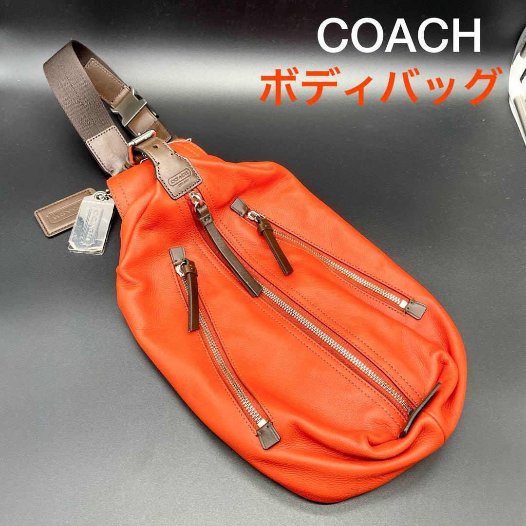 赤字超特価，大人気 COACH コーチ ボディバッグ オレンジ色 トンプソン