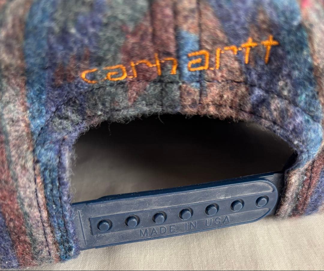 未使用】希少USA製 90s Carhartt ネイティブブランケットキャップ