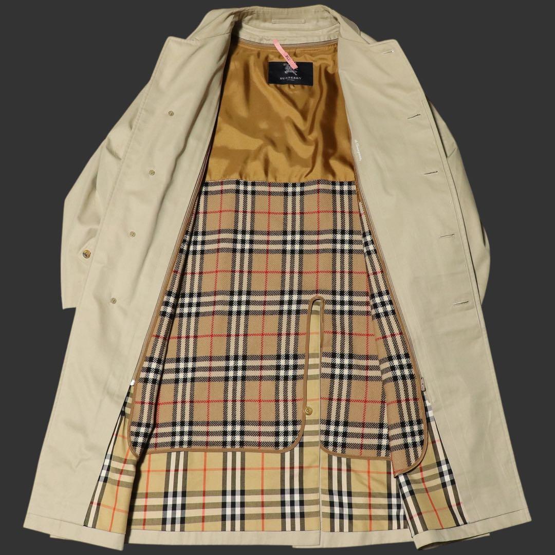 BURBERRY☆ノバチェック カシミヤ ライナー☆ステンカラーコート☆165