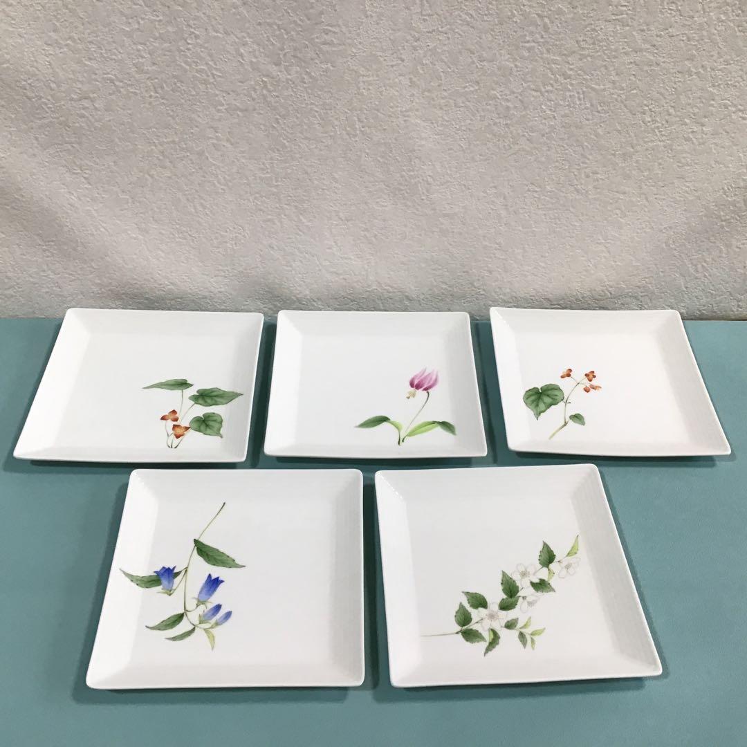 香蘭社 五草花 角皿揃 花柄 有田焼 未使用品 5枚セット H47 - メルカリ
