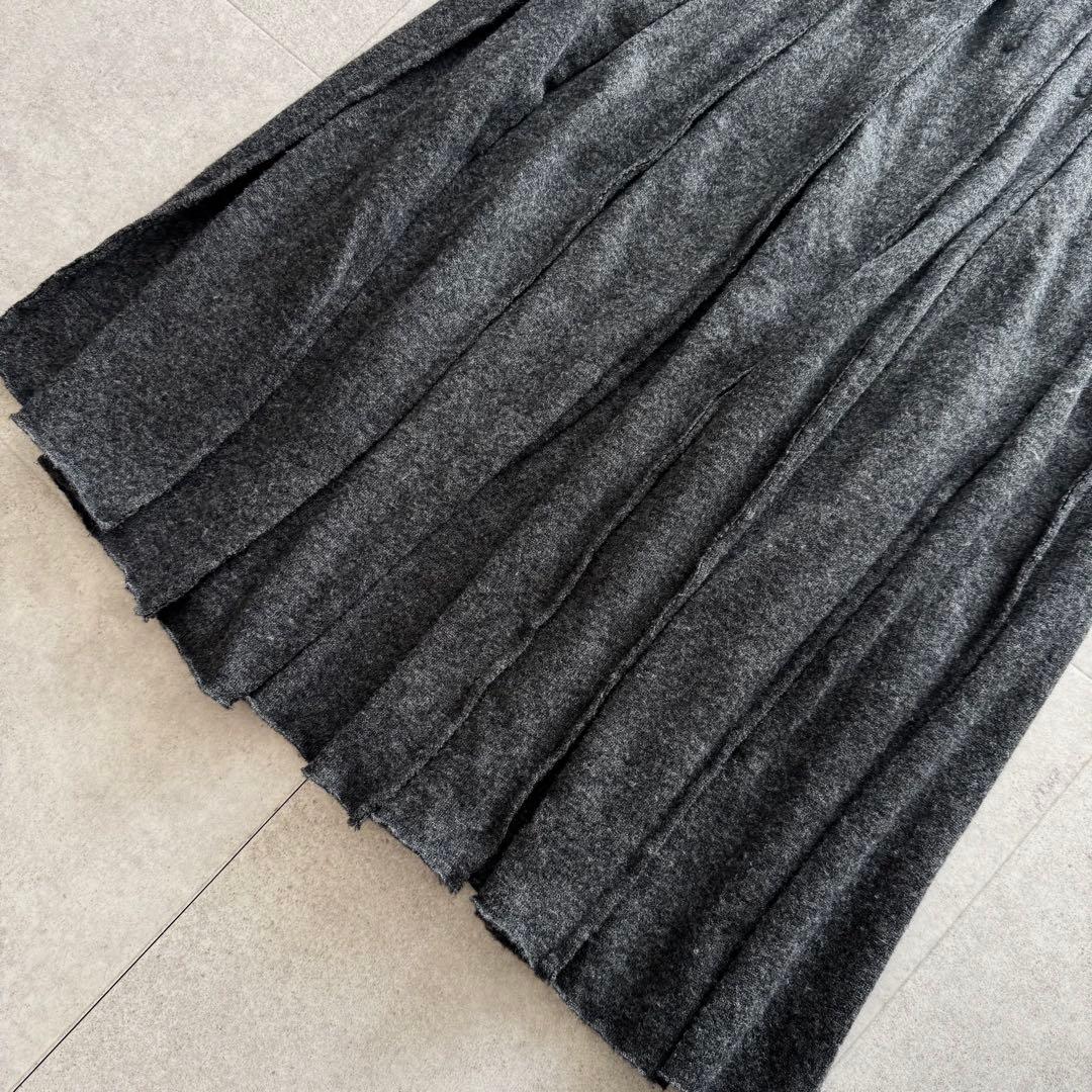 コムデギャルソン AD2002 ロングスカート グレー S アンゴラ混 フレア