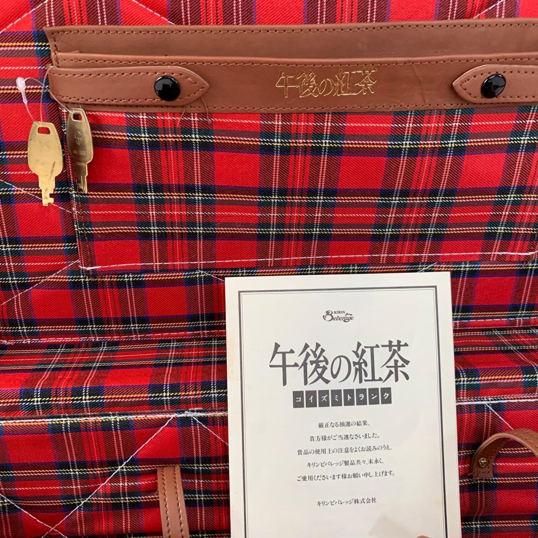 午後の紅茶 初代コイズミトランク アンティーク 希少 本革 キャメル