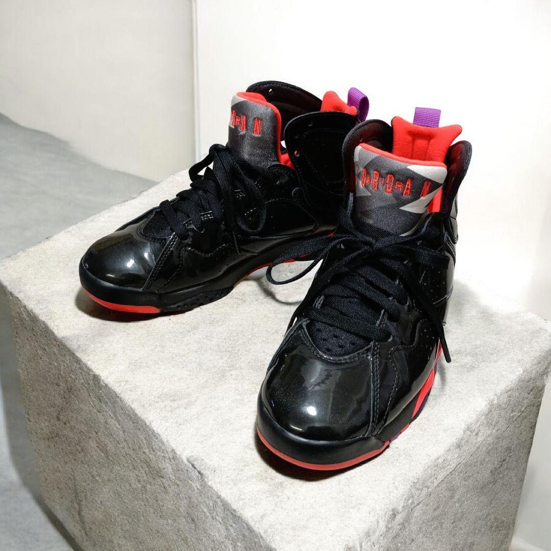​【希少】ナイキ エアジョーダン7 レトロ ブラック パテント 24.5cm