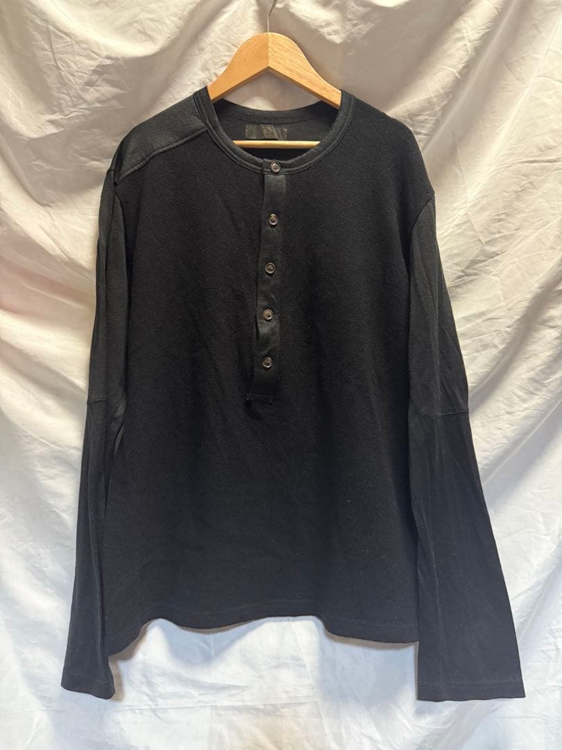 Ys ヨウジヤマモト ヘンリーネックニット 切り替え CHINA BUTTON HENRY NECK KNIT(FREE SIZE CHARCOAL): Soldes｜THE SHOP