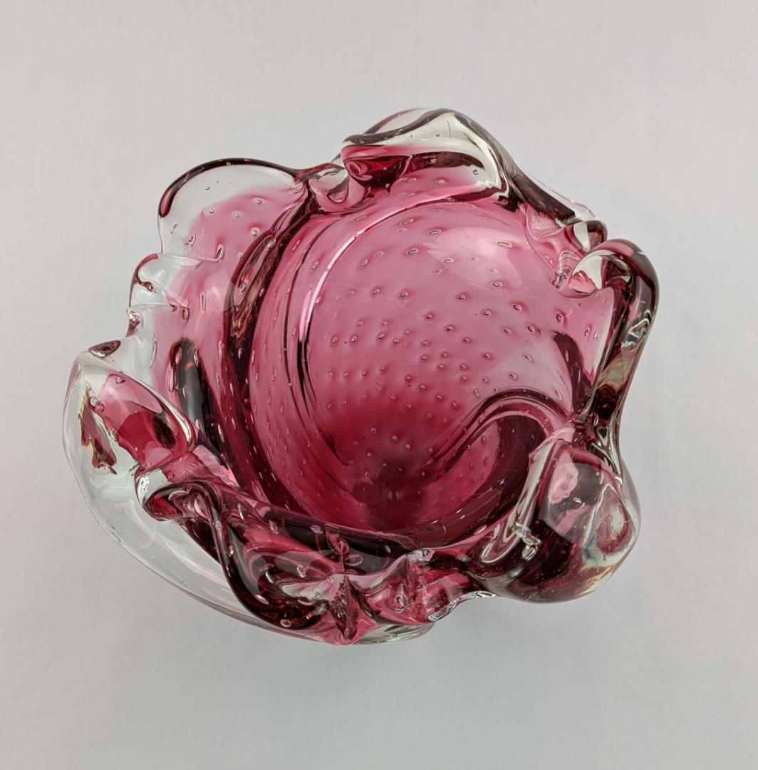 岩田藤七 紅牡丹 吹きガラス