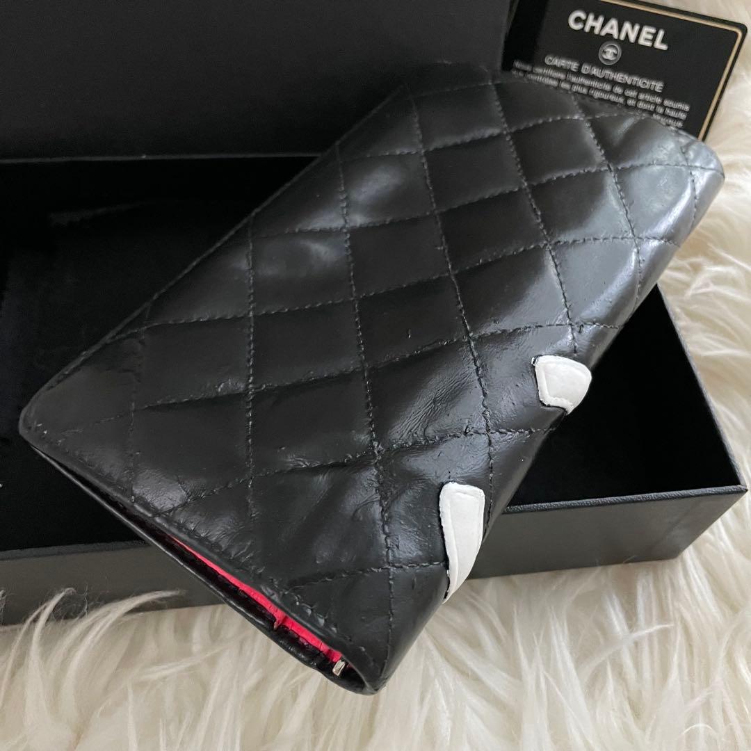 シャネル 財布 二つ折り カンボンライン 白CHANEL 黒 ピンク - メルカリ