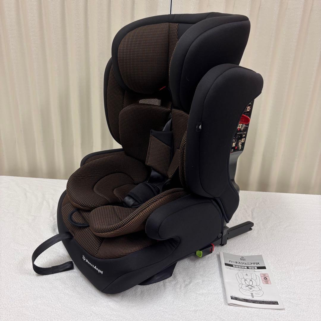 ☆未使用に近い☆　1～11才　ハーネスジュニアFIX　ISOFIX　ブラウン ハーネスジュニアFIX 西松屋 (ジュニアシート) のレンタル-点検清掃済