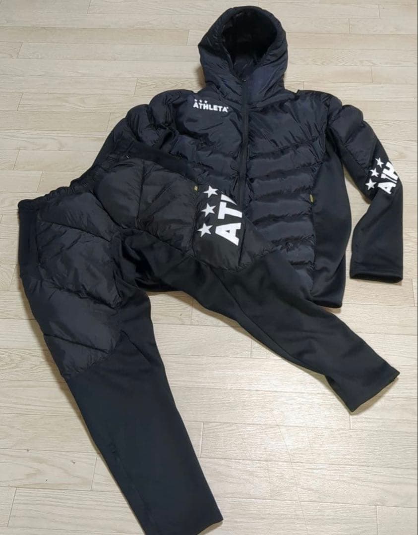ATHLETA アスレタ 中綿 ダウンジャケット(O) パンツ(L) ATHLETA（アスレタ） 中綿ウォームジャケット パンツ 大人用 サッカー
