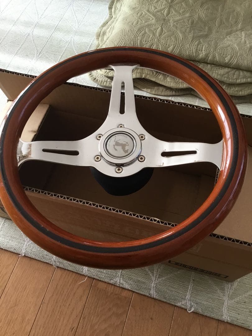 ウッド 3本スポーク ステアリング ホイール 33パイ 旧車 ハンドル