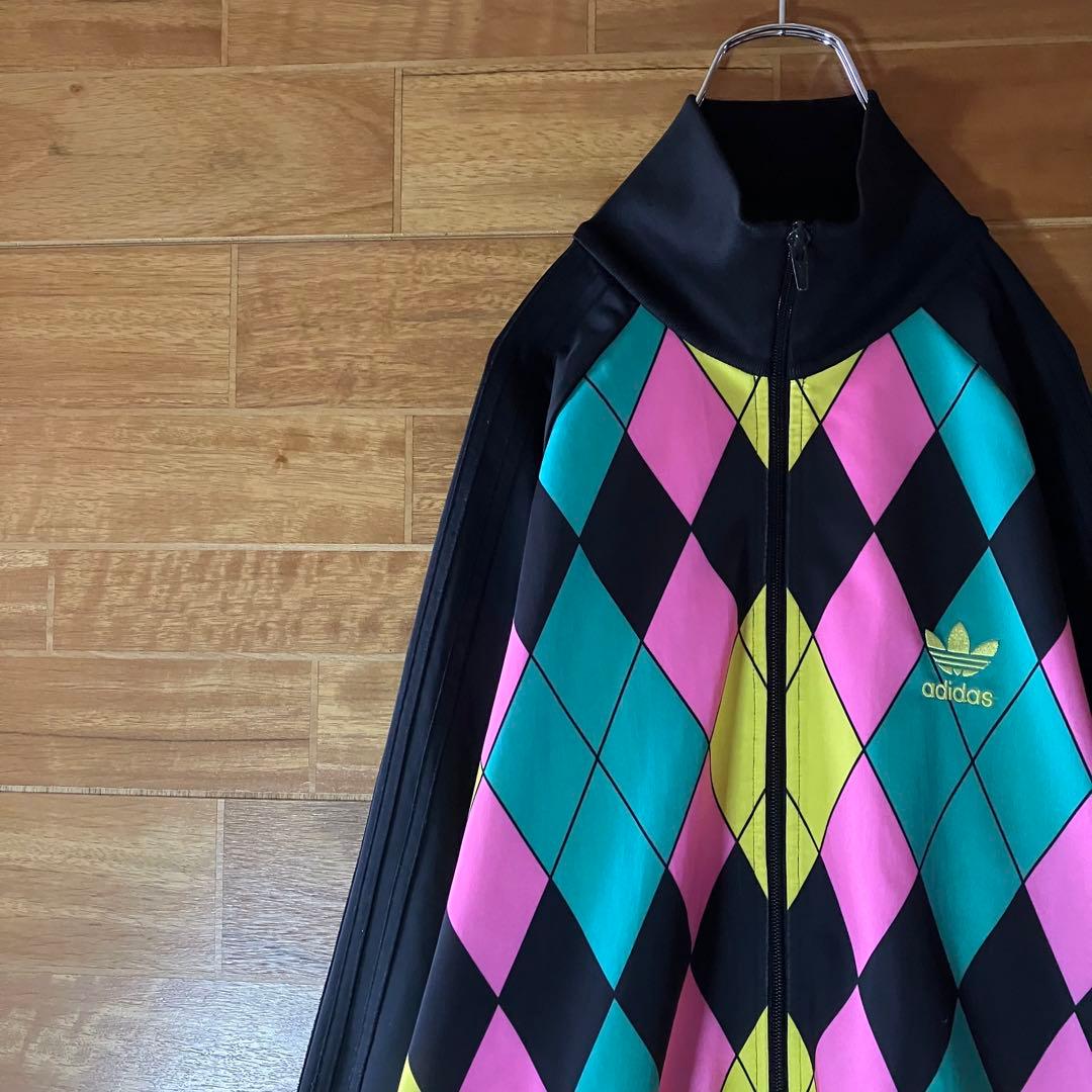 adidas アーガイル柄　トラックジャケット　ジャージ　堂本剛　ダイヤ　XL adidas アーガイル柄 トラックジャケット ジャージ 堂本剛 ダイヤ XL