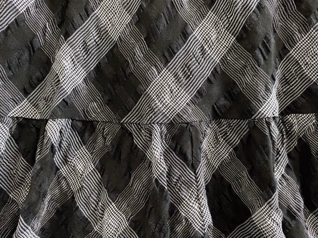 新品・未使用☆Rene ルネ チェックワンピース 36 ブラック リボン