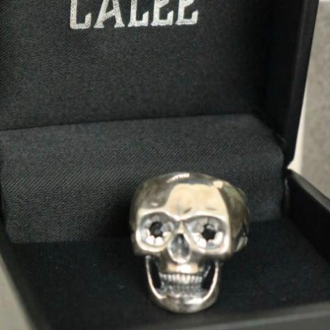 CALEE：DODコラボ ラッキースカルリング シルバー×オニキス 山田蓮