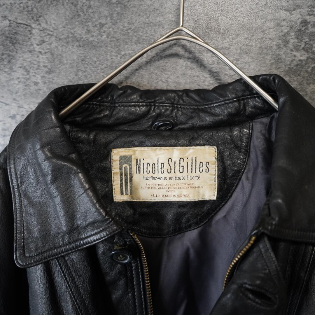 Nicole St Gilles 牛革 レザージャケット スイングトップ XL - メルカリ