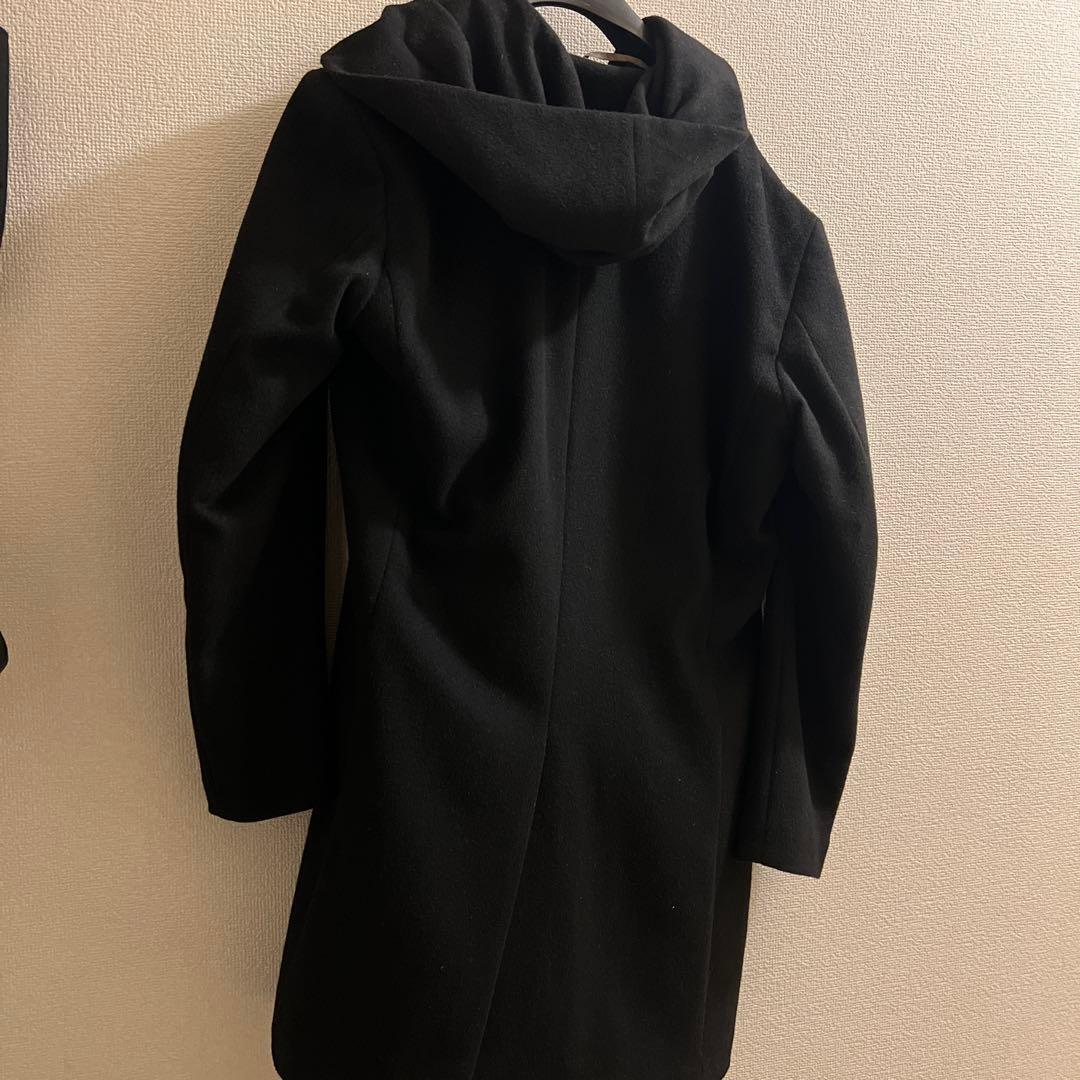 tete hommeウールカシミヤ混紡 ブラックコート サイズ8