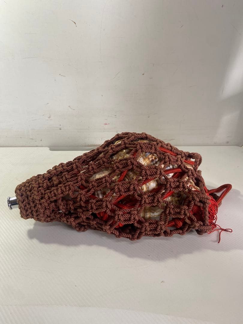 修験道法螺貝 赤紐付き ほら貝 ホラガイ 袋付き修験道法螺貝 山伏 密教