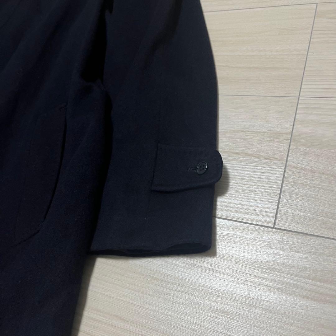 【カシミヤ100%×M.T.LEGEND】マキシ丈比翼チェスターコート 濃紺 L