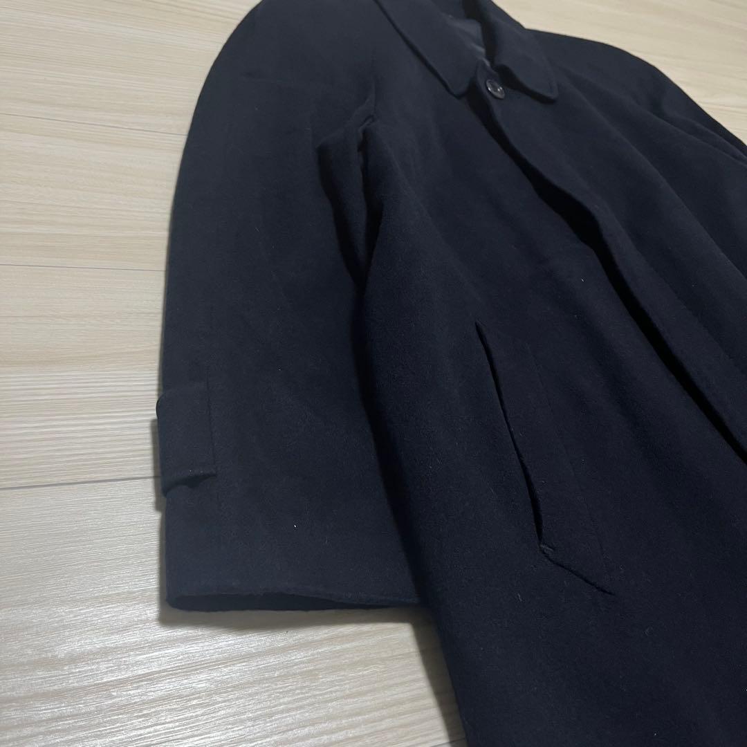 【カシミヤ100%×M.T.LEGEND】マキシ丈比翼チェスターコート 濃紺 L