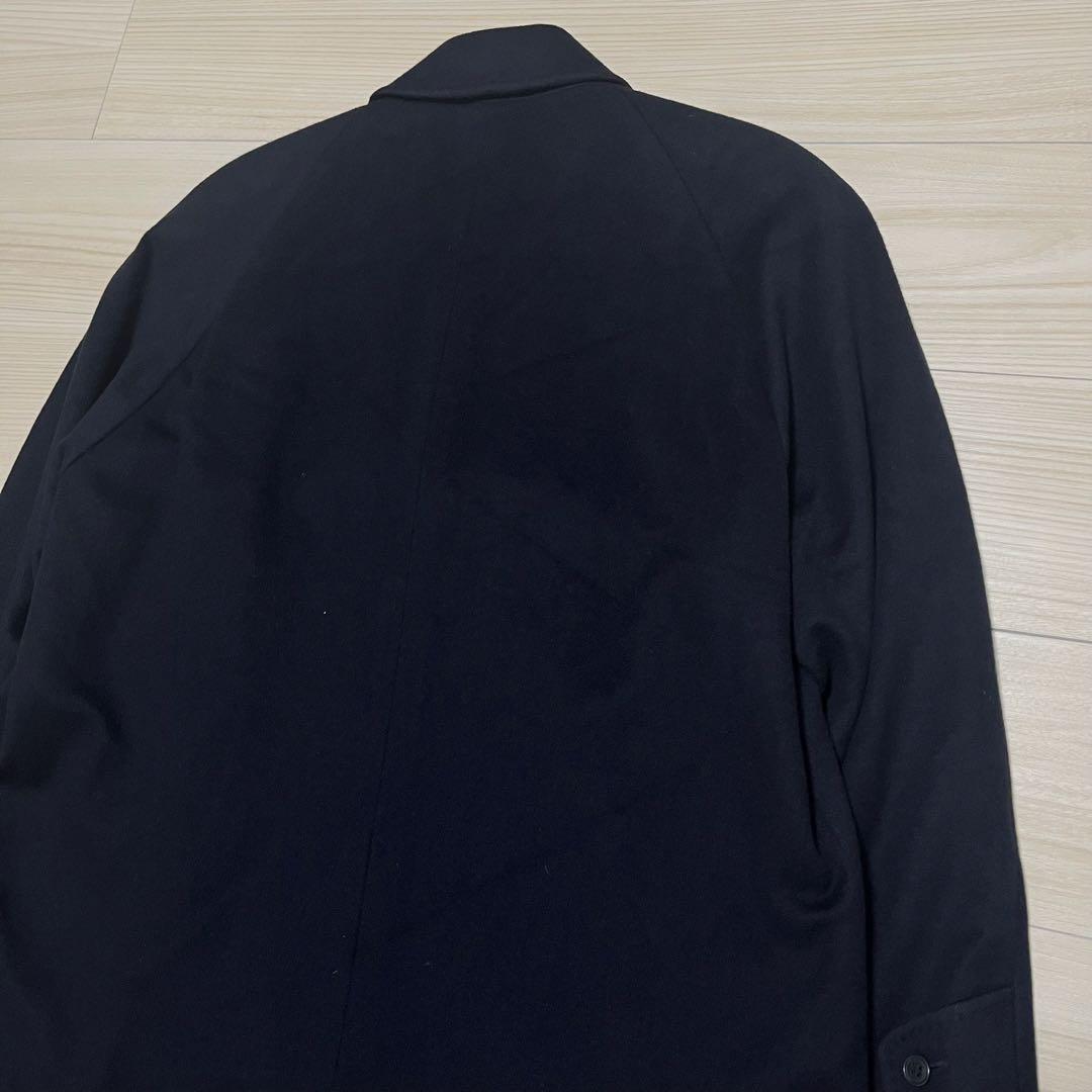 【カシミヤ100%×M.T.LEGEND】マキシ丈比翼チェスターコート 濃紺 L