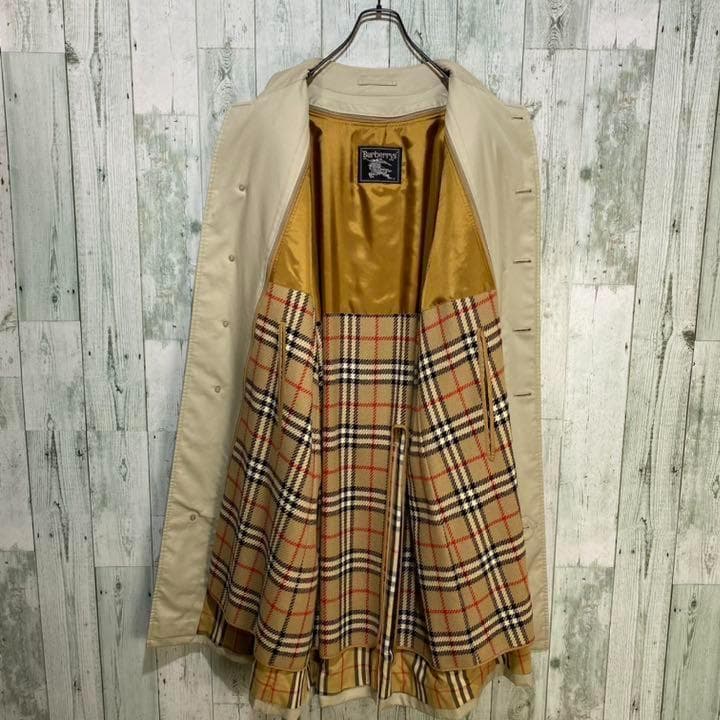 極上品】バーバリー☆ノバチェックライナー付 ステンカラーコート 三陽