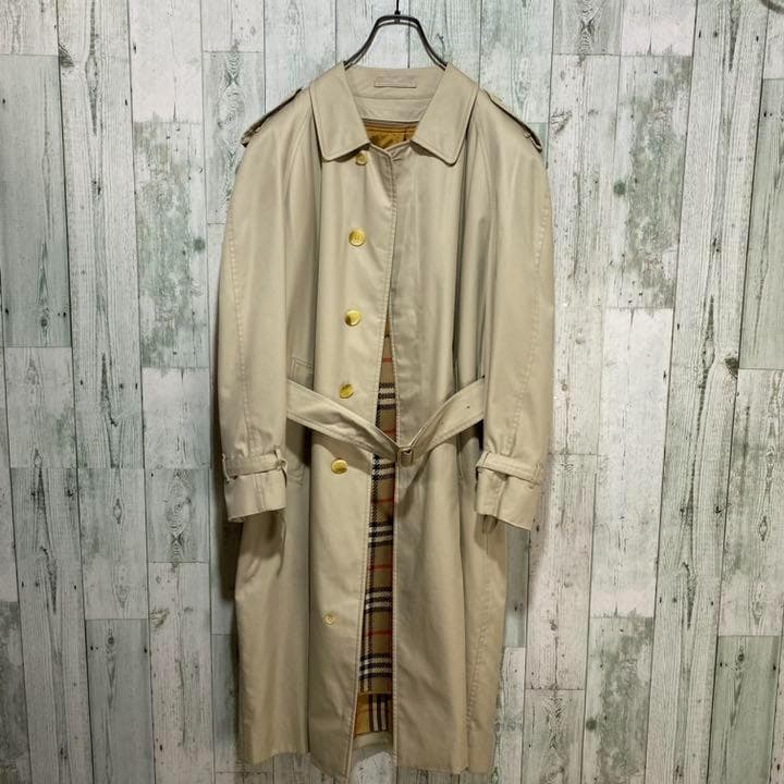 極上品】バーバリー☆ノバチェックライナー付 ステンカラーコート 三陽