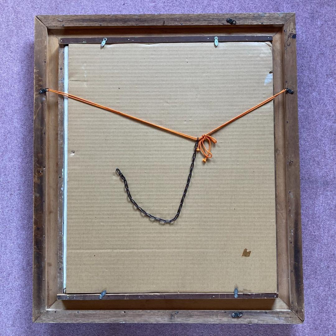 広瀬寅夫】1984年制作 79歳時の油絵 花瓶の菊花 12号