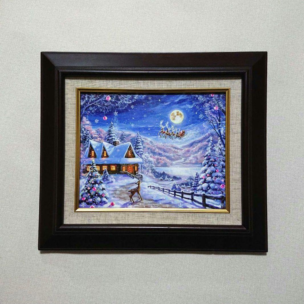 ぷ*あ様 【夜空を眺めて】アクリル画 F3 風景画 絵画 ぷ*あ様 【夜空を