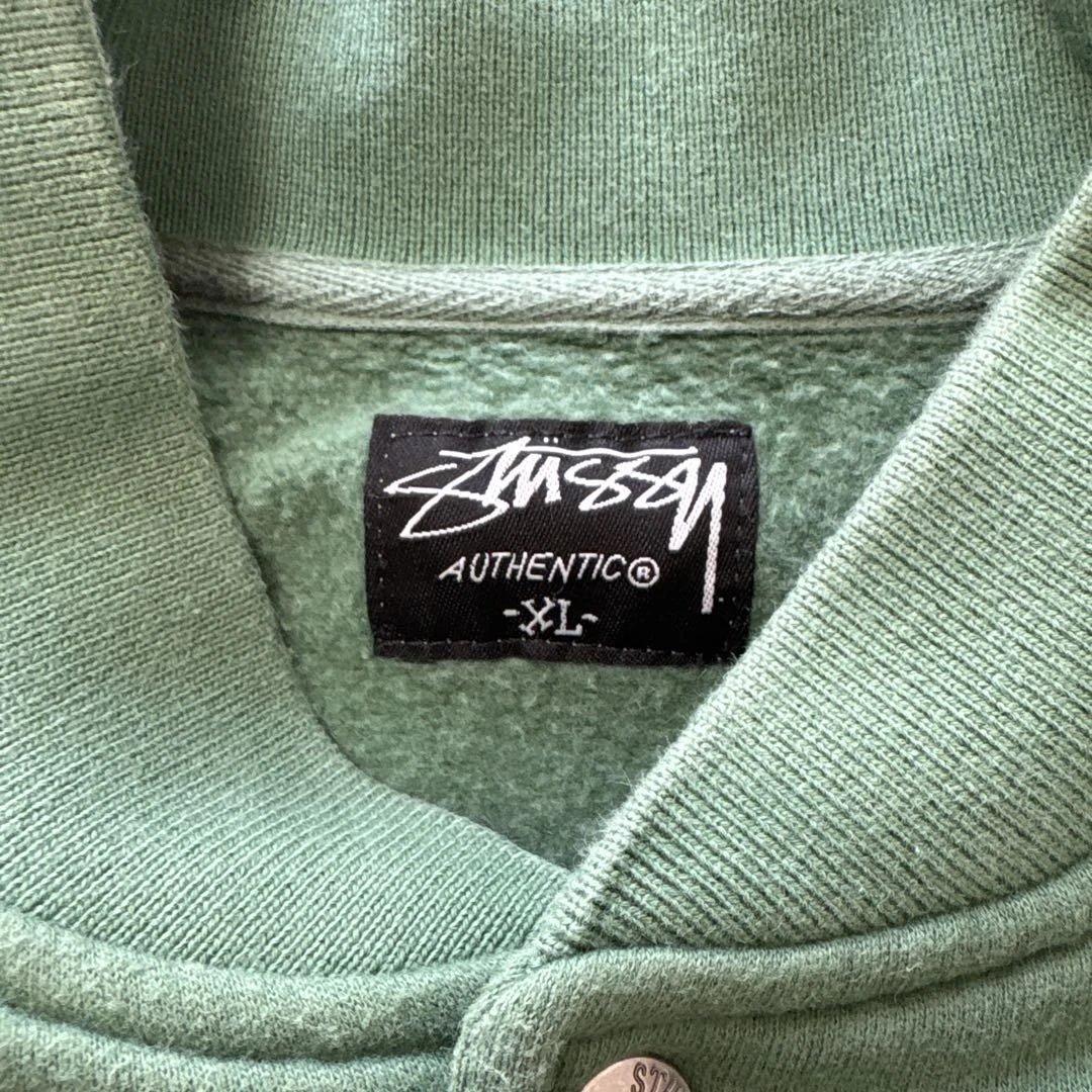 Stussy XL 緑色 スタジャン 刺繍 安く 買う
