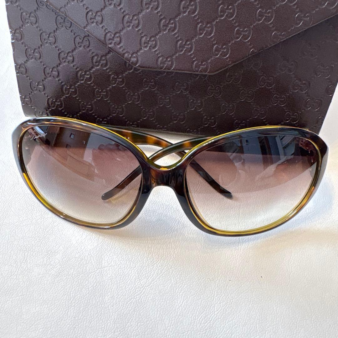 GUCCI ブラウングラデーション サングラス GGマーク ラブリーハート