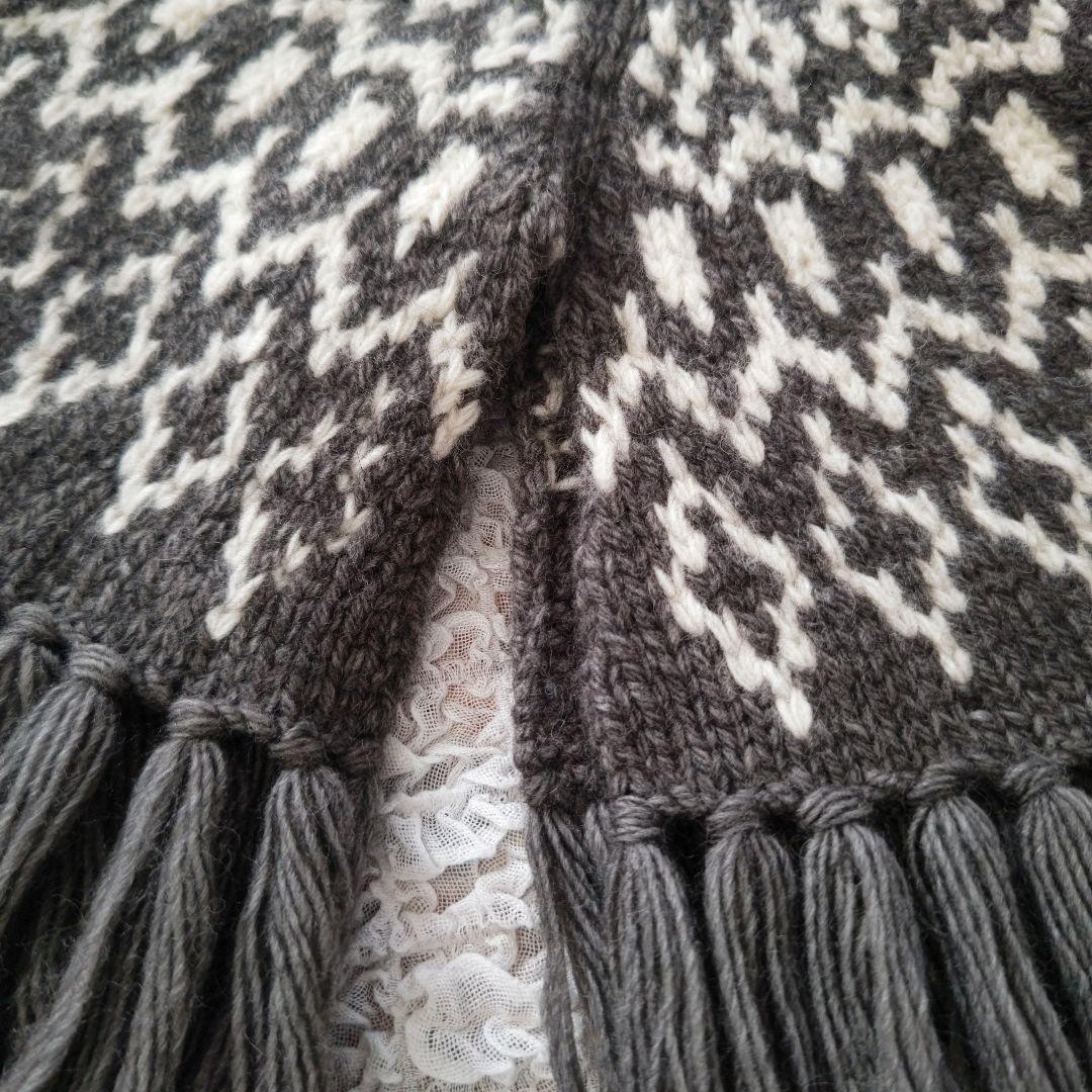 ✨美品✨HYKE ハイク ノルディックセーターケープ チャコール ポンチョ