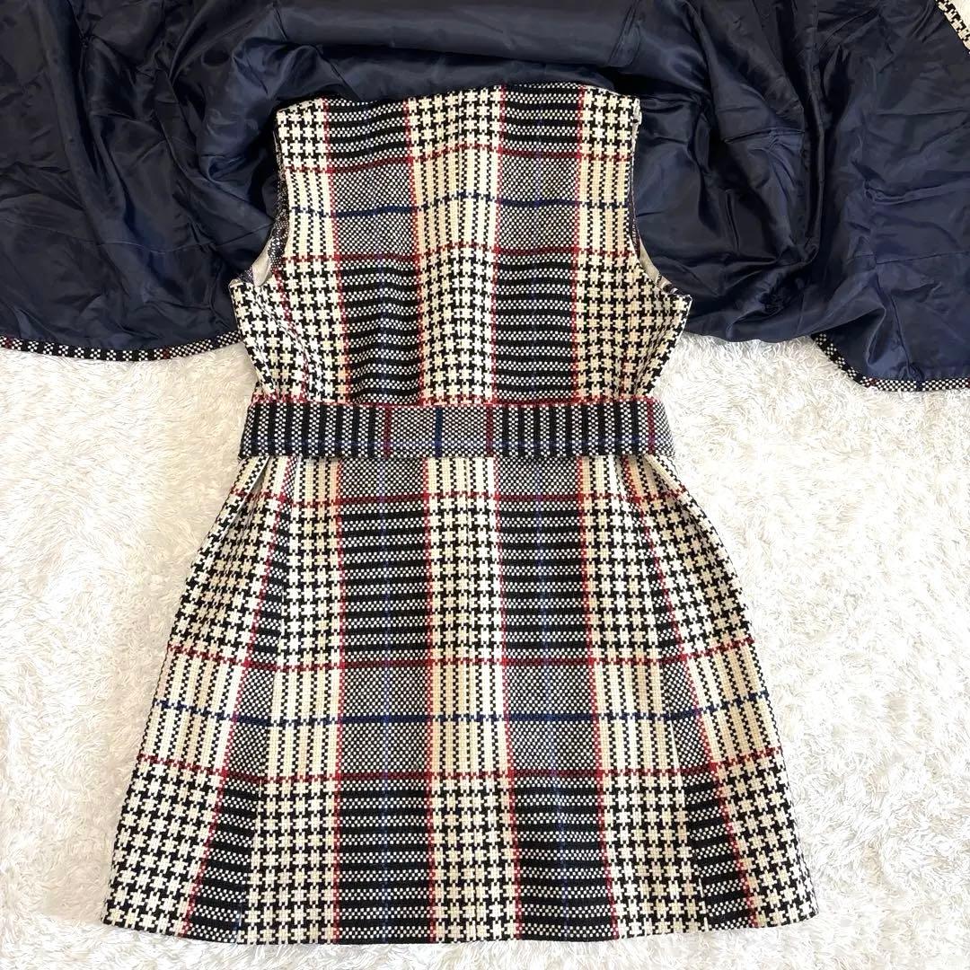 LoisCRAYON ロイスクレヨン チェック ポンチョ ファー コート ケープの