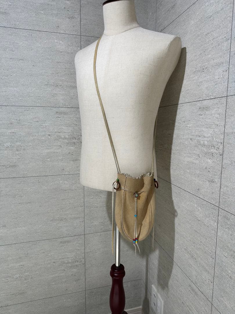 ゴローズ goro's スモーク 巾着ポーチ L バッグ 金縄ターコイズ