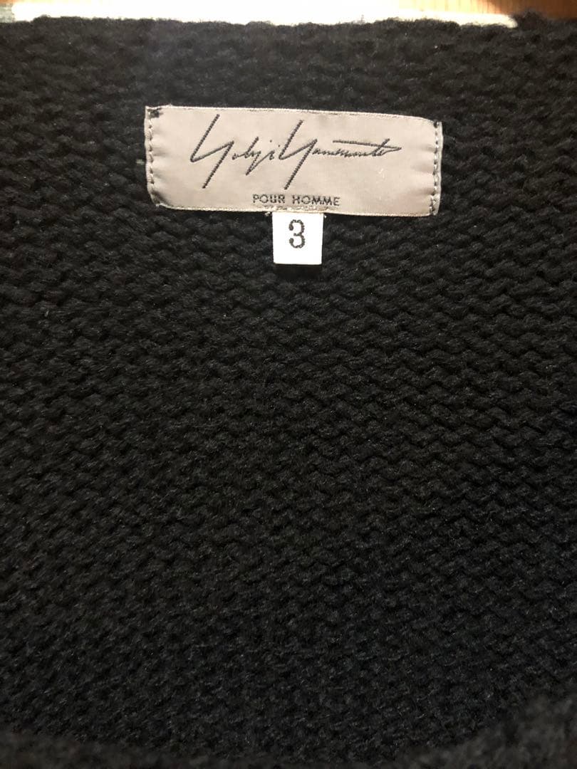 ヨウジヤマモト プールオム 英字刺繍 ウールセーター 石ノ森章太郎期