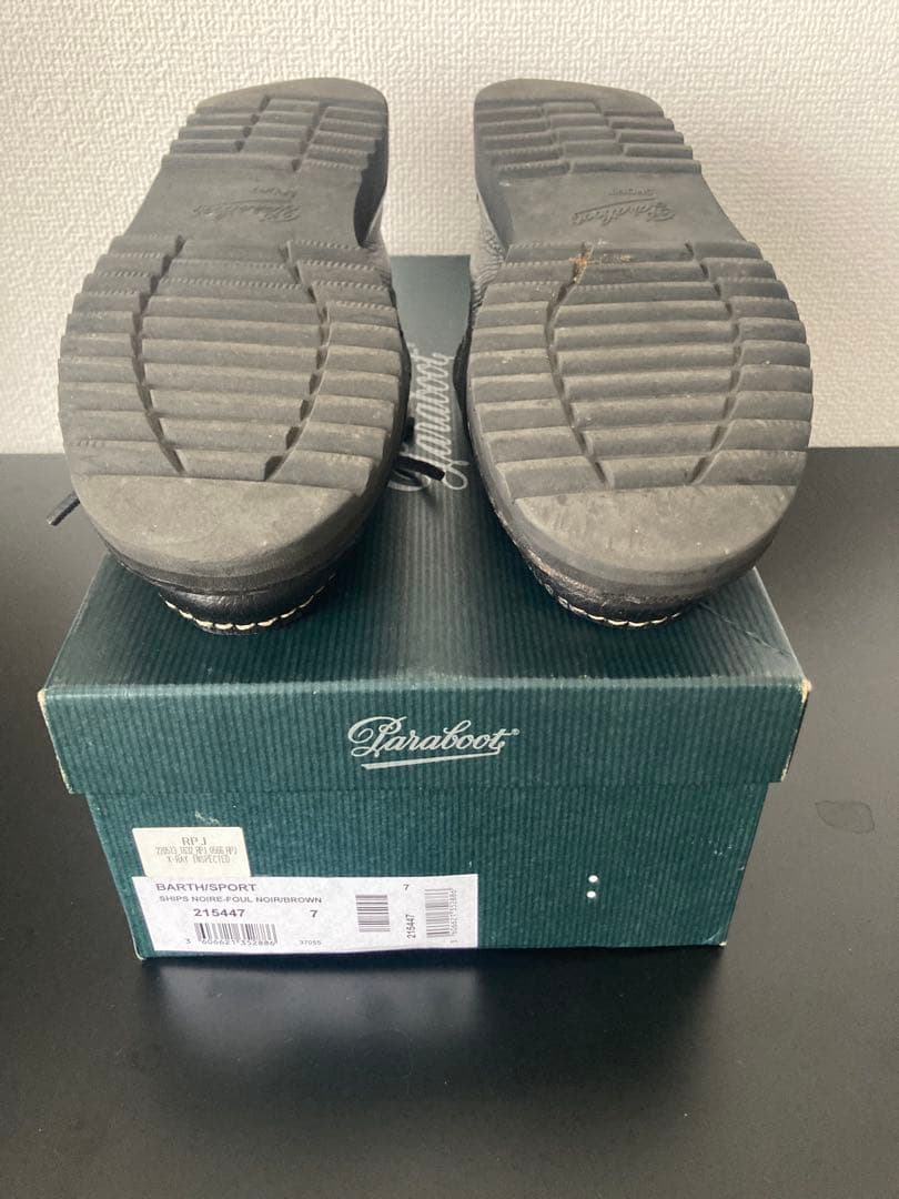 PARABOOT：BARTH SPORT デッキシューズ ブラック×ブラウン 7 Paraboot