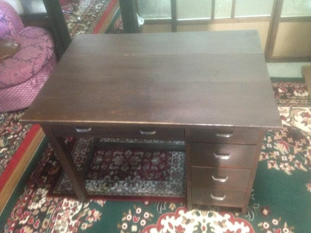昭和初期机引き出し幅106 奥行き75 高さ74.5㎝程度勉強机事務