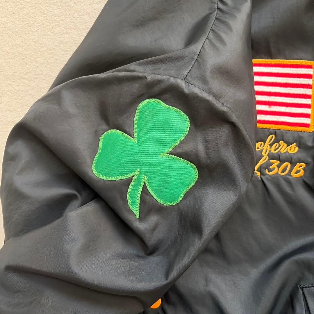 90s USA製】RENNOC スタジャン L ブラック×オレンジ 刺繍 短丈 - メルカリ