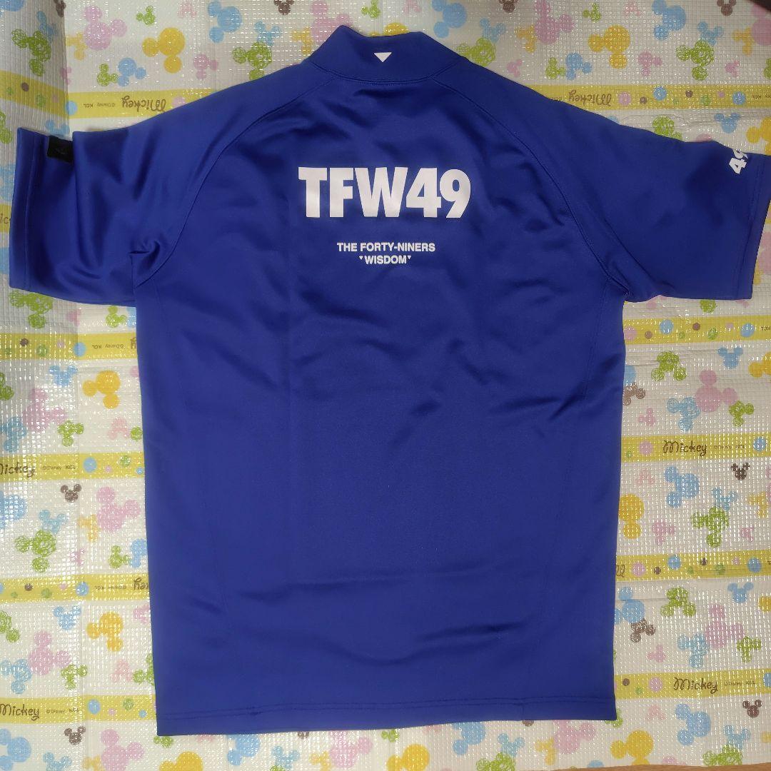 TFW49 青 ゴルフウェアショートスリーブシャツメンズ TFW49 青 ゴルフ